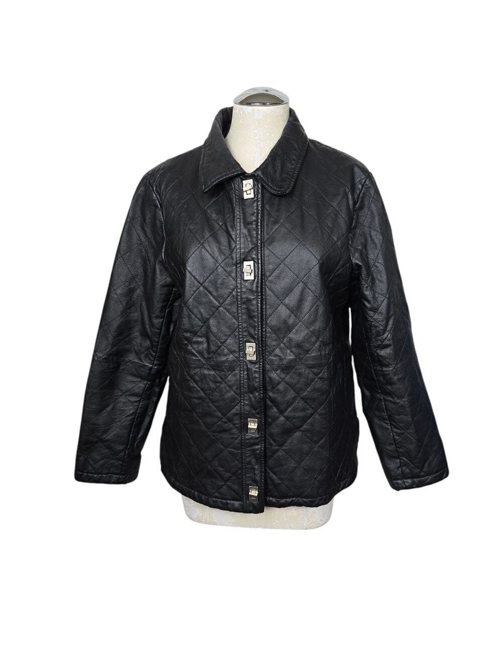 Dialogue Black Leather Jacket M